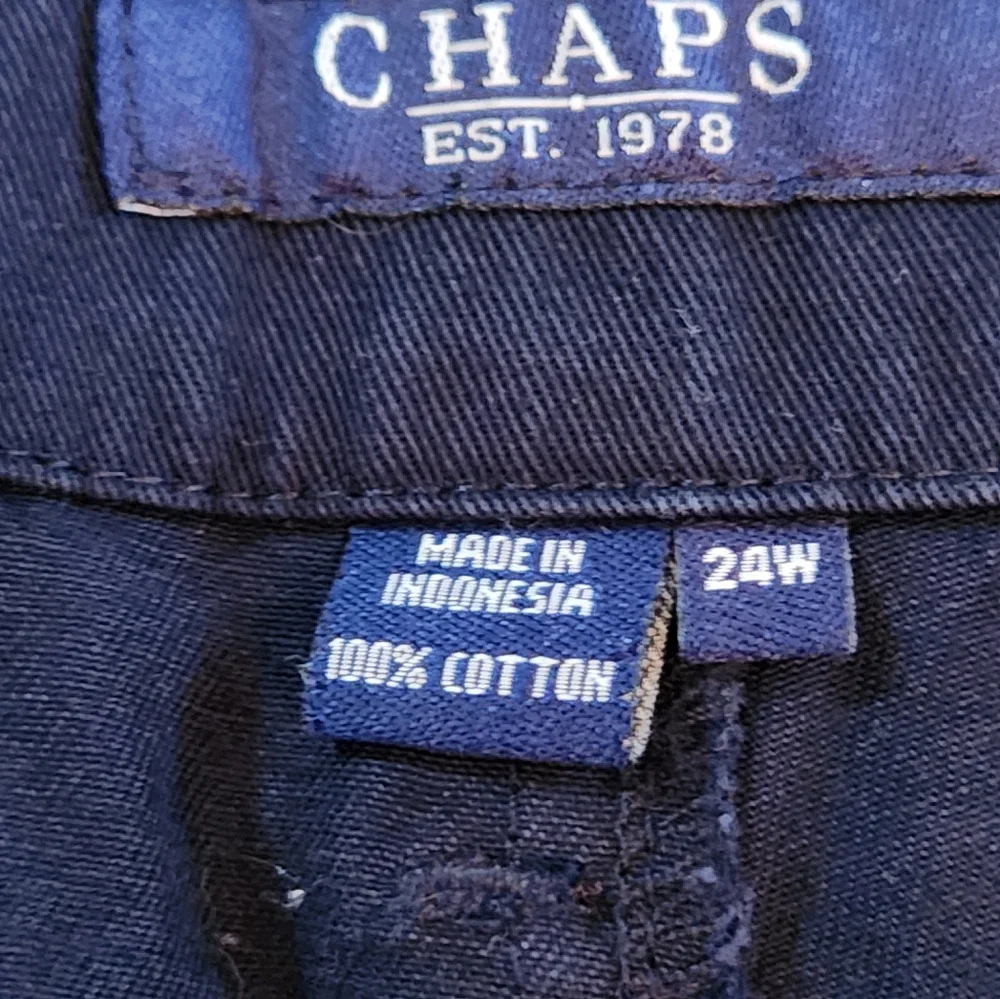 Chaps Never Worn Navy Blue Shorts.  Size 24W.  Has 46 inch waist.